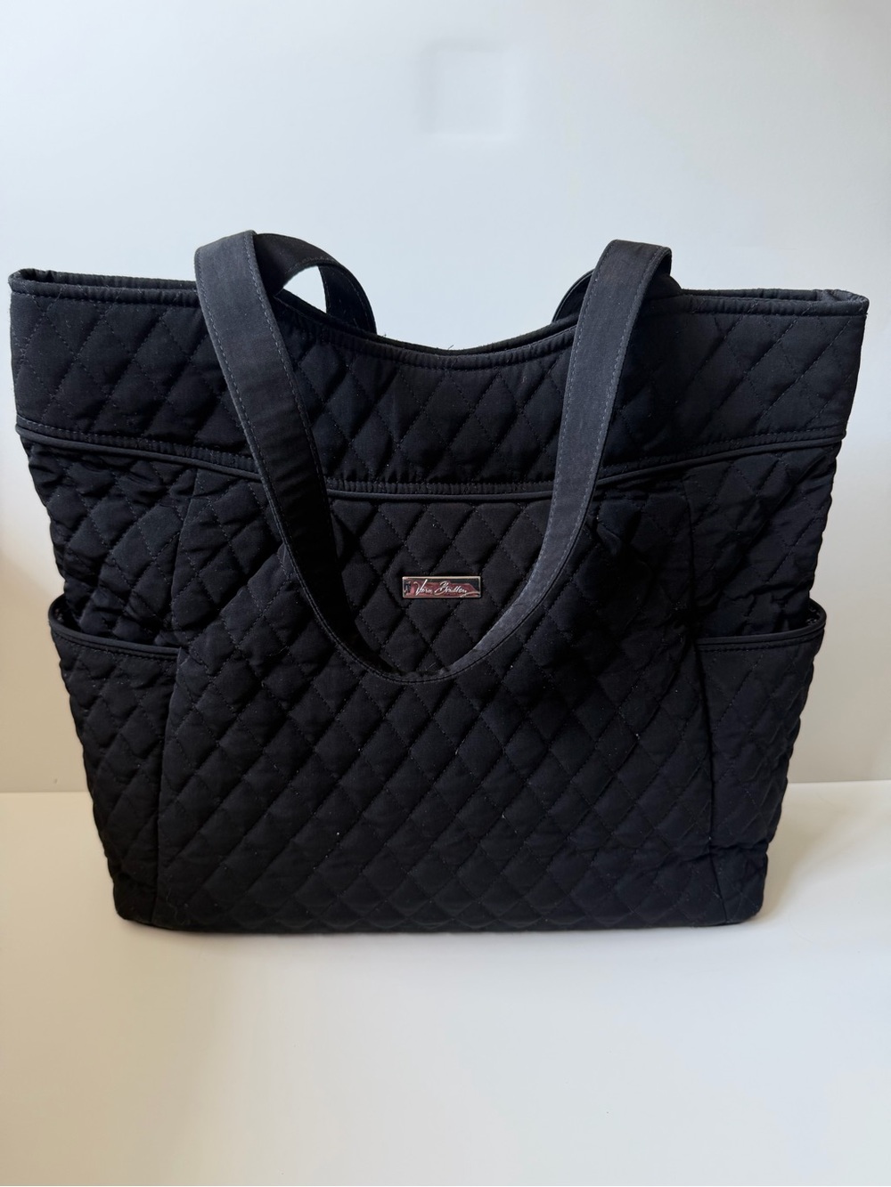 Vera Bradley Black Quilted Tote Shoulder Bag - Picture 5 of 6